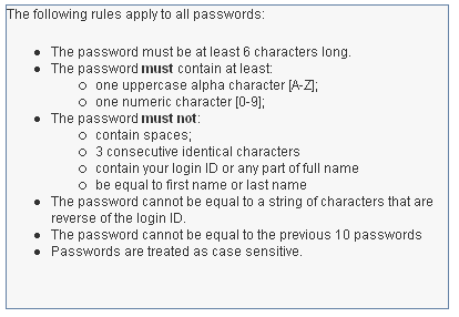 Password rules